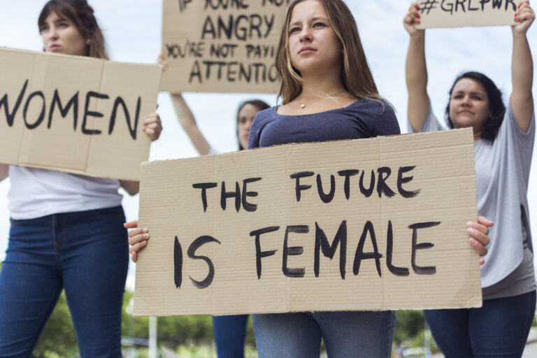 community-young-women-demonstrating